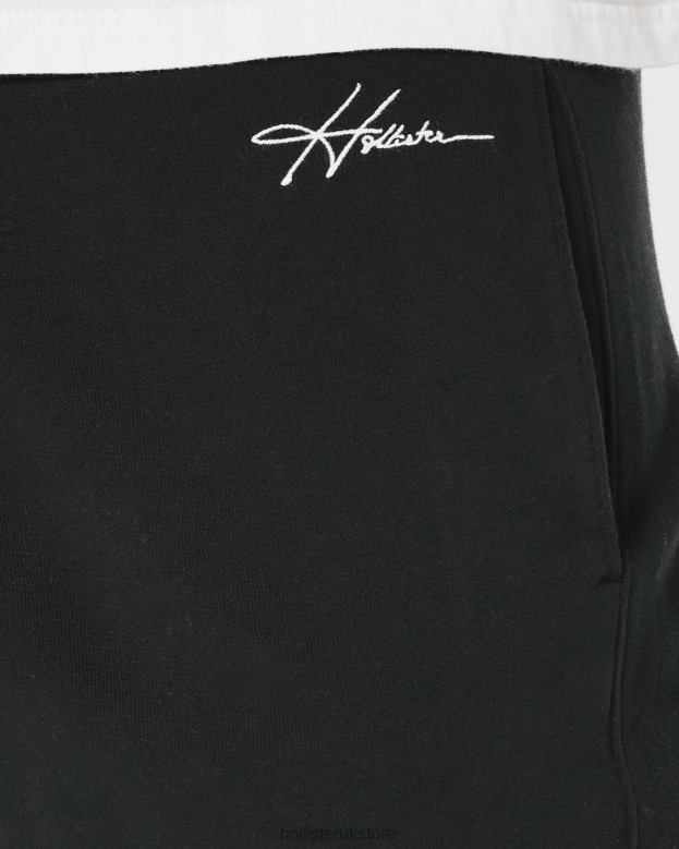 Bottoms Hollister Men Terry Fleece Logo Shorts 5\\ 488201135 Black